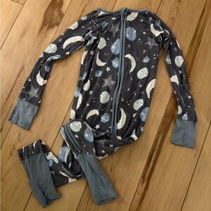 Little Sleepies Blue “To the Moon and Back” zippy 3T